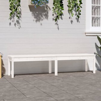 Tuinbank 2-zits 203,5x44x45 cm massief grenenhout wit