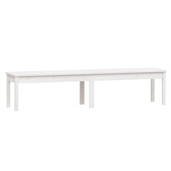 Tuinbank 2-zits 203,5x44x45 cm massief grenenhout wit