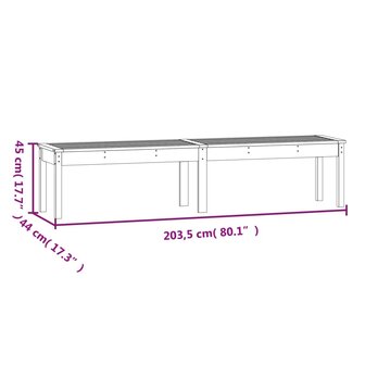 Tuinbank 2-zits 203,5x44x45 cm massief grenenhout wit