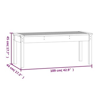 Tuinbank 109x44x45 cm massief grenenhout grijs