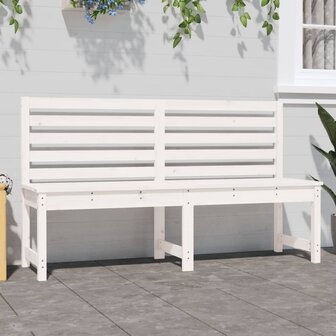 Tuinbank 157,5 cm massief grenenhout wit