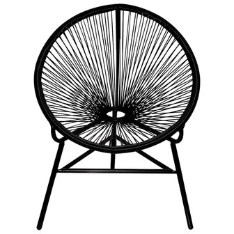 Tuinmaanstoel poly rattan zwart