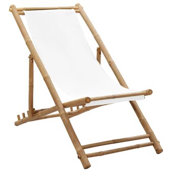 Terrasstoel bamboe en canvas