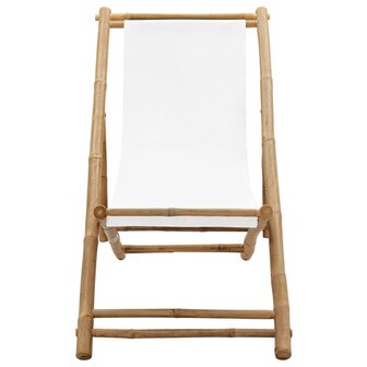 Terrasstoel bamboe en canvas
