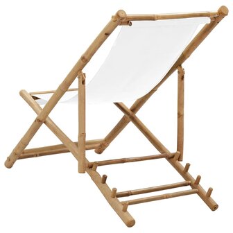 Terrasstoel bamboe en canvas