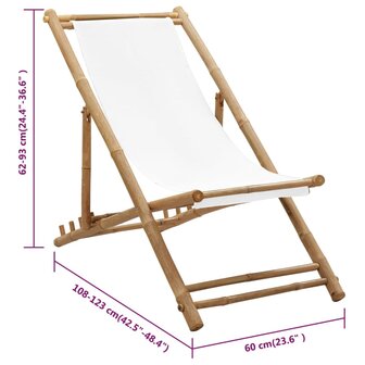 Terrasstoel bamboe en canvas