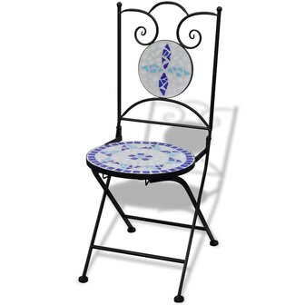 Bistrostoelen inklapbaar 2 st keramiek blauw en wit
