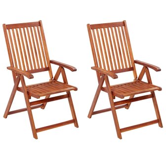 Tuinstoelen inklapbaar 2 st massief acaciahout bruin