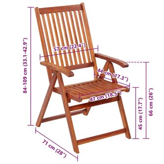 Tuinstoelen inklapbaar 2 st massief acaciahout bruin