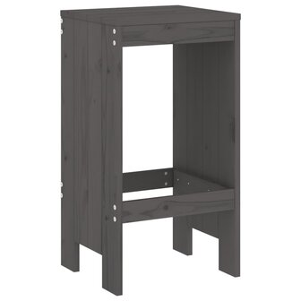 Barkrukken 2 st 40x36x75 cm massief grenenhout grijs