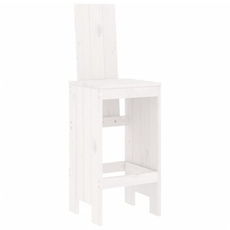 Barkrukken 2 st 40x42x120 cm massief grenenhout wit