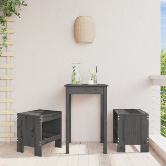 Tuinkrukken 2 st 40x36x45 cm massief grenenhout grijs