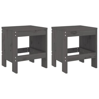Tuinkrukken 2 st 40x36x45 cm massief grenenhout grijs