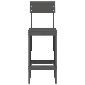 Barkrukken 2 st 40x48,5x115,5 cm massief grenenhout grijs