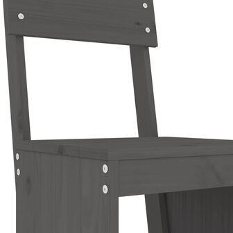 Barkrukken 2 st 40x48,5x115,5 cm massief grenenhout grijs