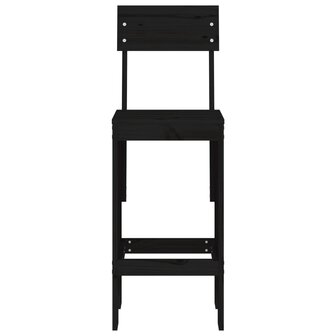 Barkrukken 2 st 40x48,5x115,5 cm massief grenenhout zwart