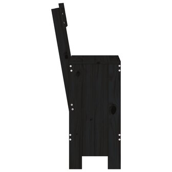 Barkrukken 2 st 40x48,5x115,5 cm massief grenenhout zwart