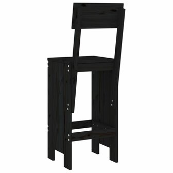 Barkrukken 2 st 40x48,5x115,5 cm massief grenenhout zwart