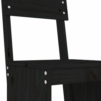 Barkrukken 2 st 40x48,5x115,5 cm massief grenenhout zwart