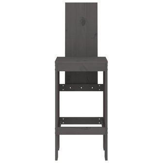 Barkrukken 2 st 40x42x120 cm massief grenenhout grijs