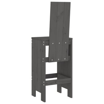 Barkrukken 2 st 40x42x120 cm massief grenenhout grijs
