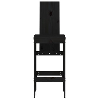 Barkrukken 2 st 40x42x120 cm massief grenenhout zwart