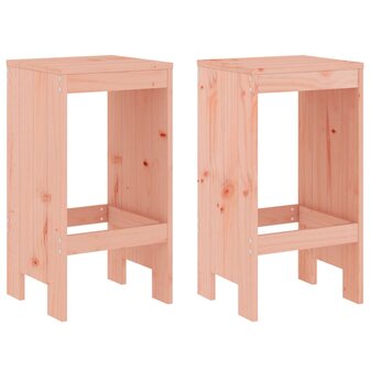 Barkrukken 2 st 40x36x75 cm massief douglashout