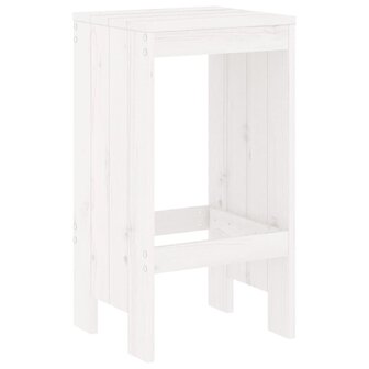 Barkrukken 2 st 40x36x75 cm massief grenenhout wit