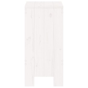 Barkrukken 2 st 40x36x75 cm massief grenenhout wit
