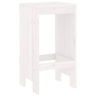 Barkrukken 2 st 40x36x75 cm massief grenenhout wit