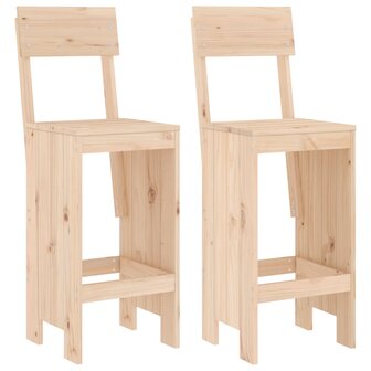 Barkrukken 2 st 40x48,5x115,5 cm massief grenenhout