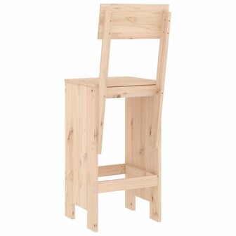 Barkrukken 2 st 40x48,5x115,5 cm massief grenenhout