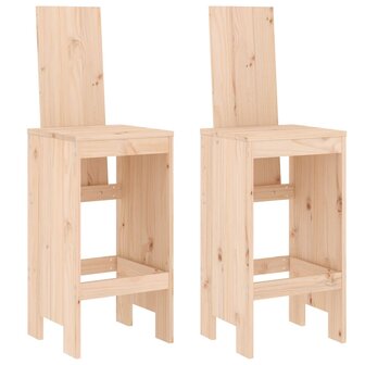 Barkrukken 2 st 40x42x120 cm massief grenenhout