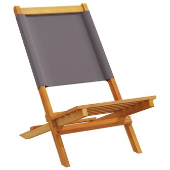 Tuinstoelen 6 st inklapbaar massief hout en stof antracietkleur