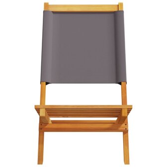 Tuinstoelen 6 st inklapbaar massief hout en stof antracietkleur
