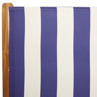 Tuinstoelen 8 st verstelbaar massief hout en stof blauw en wit