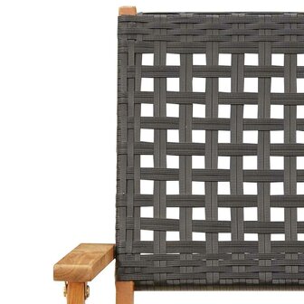 Tuinstoelen 6 st inklapbaar poly rattan en massief hout zwart