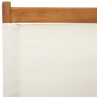 Tuinstoelen 4 st inklapbaar massief hout en stof cr&egrave;mewit