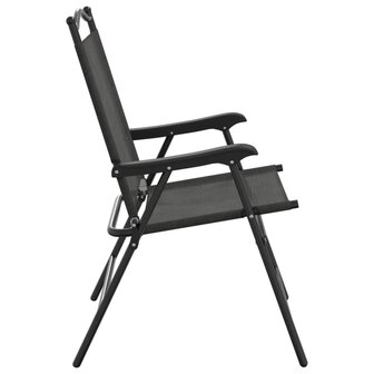 Tuinstoelen 8 st inklapbaar staal en textileen gem&ecirc;leerd grijs