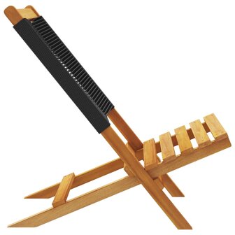 Tuinstoelen 2 st massief acaciahout en polypropeen zwart