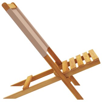 Tuinstoelen 4 st inklapbaar stof en massief hout taupe