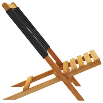 Tuinstoelen 6 st inklapbaar massief acaciahout zwart