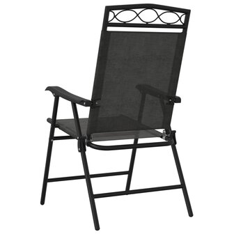 Tuinstoelen 8 st inklapbaar staal en textileen gem&ecirc;leerd grijs