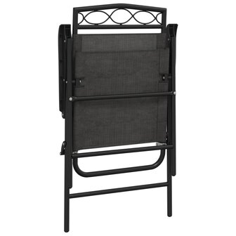 Tuinstoelen 8 st inklapbaar staal en textileen gem&ecirc;leerd grijs