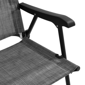 Tuinstoelen 8 st inklapbaar staal en textileen gem&ecirc;leerd grijs