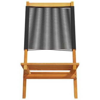 Tuinstoelen 4 st inklapbaar massief acaciahout zwart