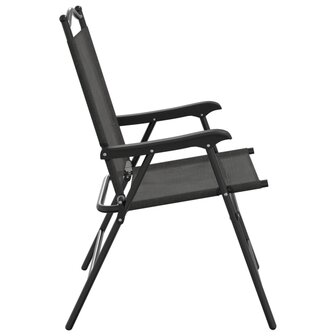 Tuinstoelen 4 st inklapbaar staal en textileen gem&ecirc;leerd grijs