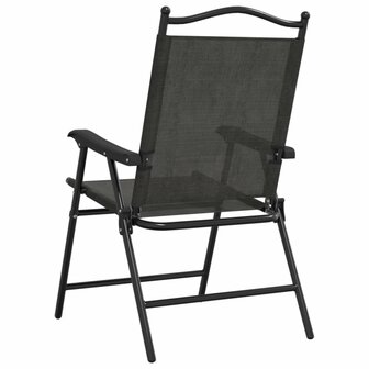 Tuinstoelen 4 st inklapbaar staal en textileen gem&ecirc;leerd grijs