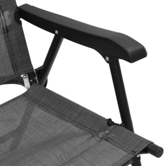 Tuinstoelen 4 st inklapbaar staal en textileen gem&ecirc;leerd grijs