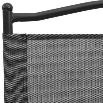 Tuinstoelen 4 st inklapbaar staal en textileen gem&ecirc;leerd grijs
